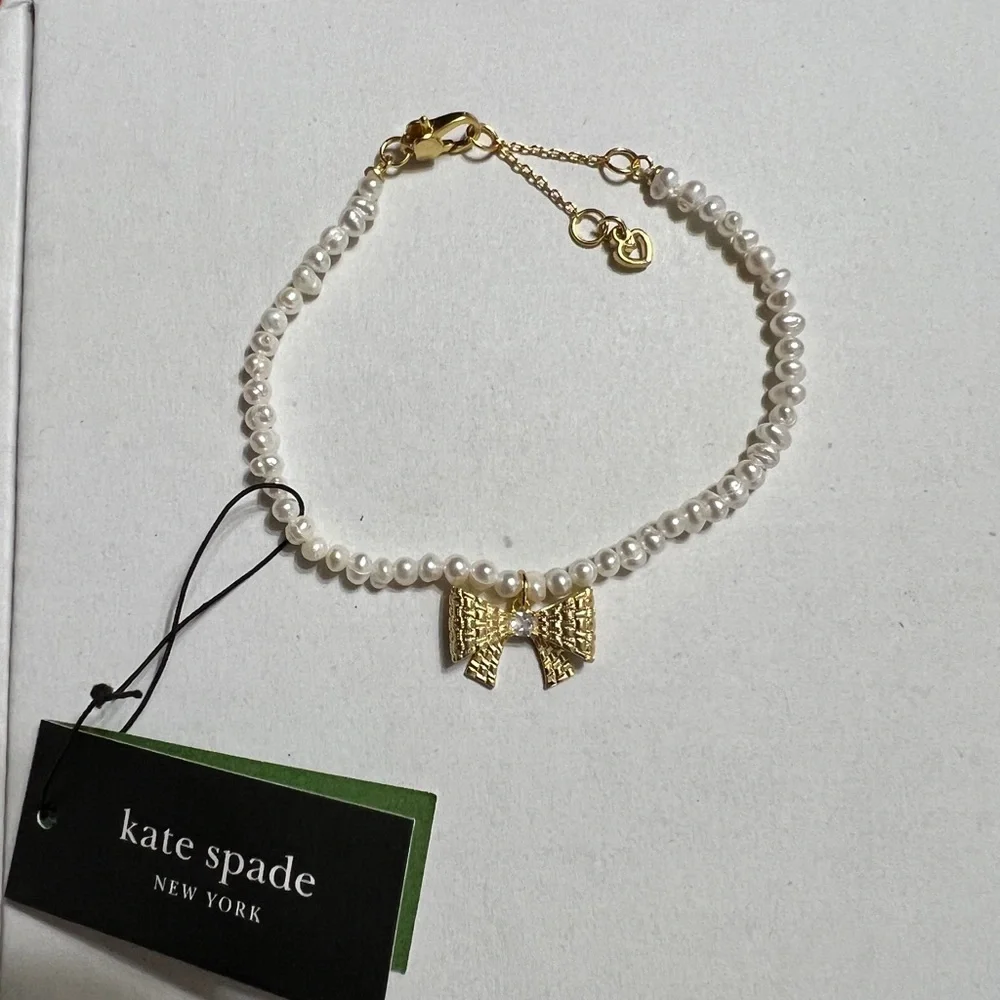 Kate Spade Wrapped in a Bow Pearl Charm Bracelet - Picture 3 of 6